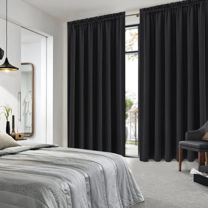 DWCN Rod Pocket Blackout Curtains, Set of 2 Panels-1