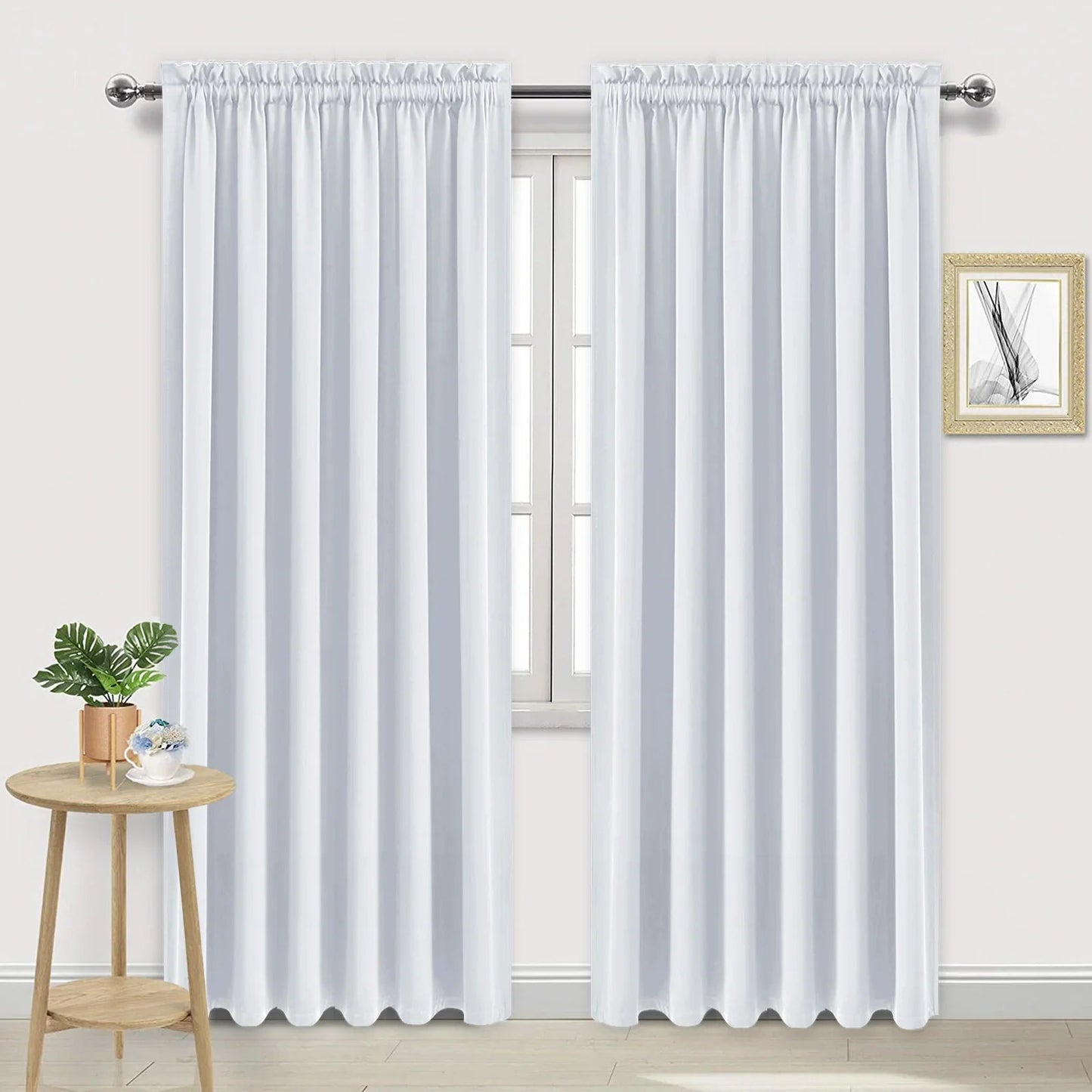 DWCN Rod Pocket Blackout Curtains, Set of 2 Panels-8