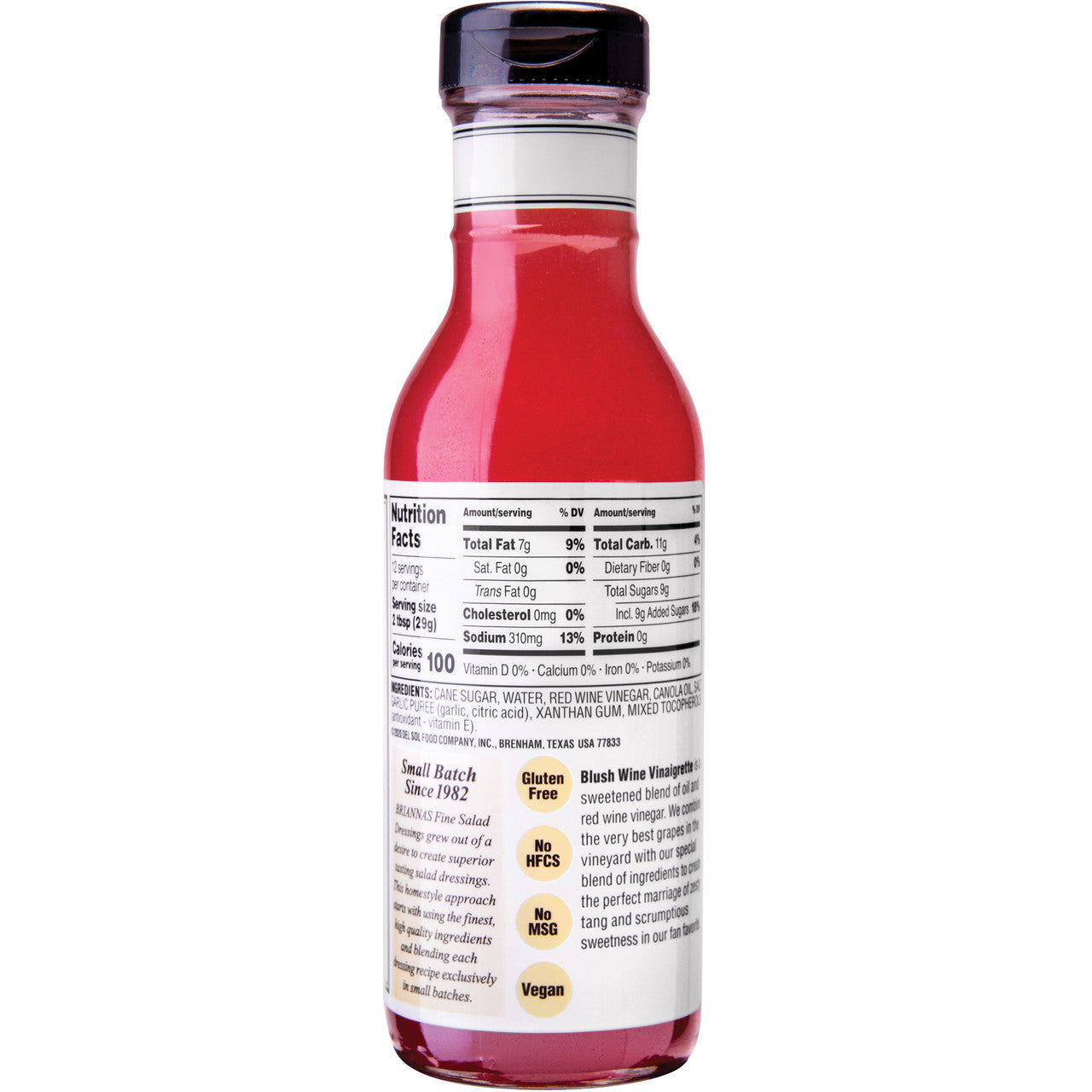 Brianna's Home Style Blush Wine Vinaigrette Salad Dressing (6x12Oz)-1