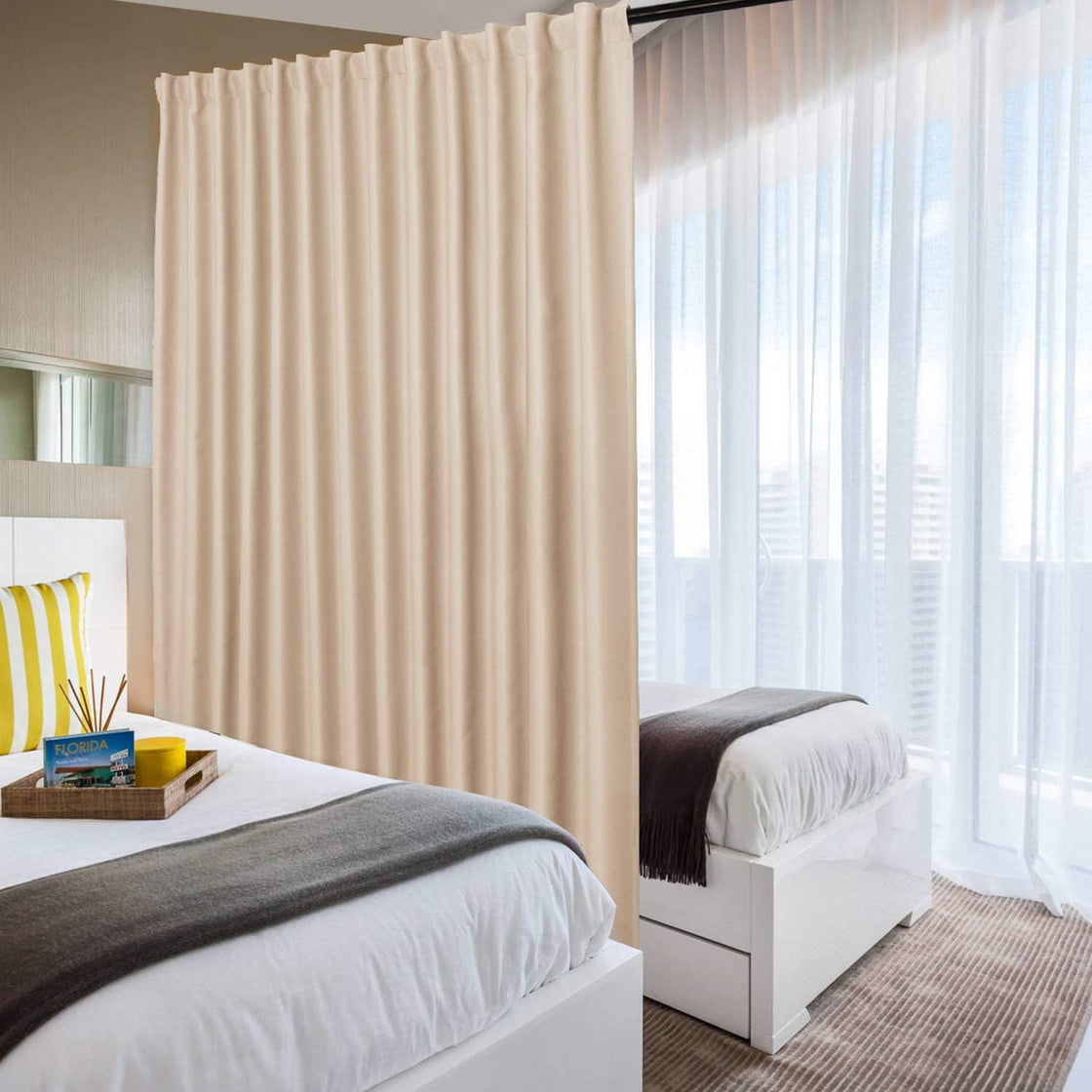 Custom Curtains: 1 Panel Wide Width Blackout Curtain, Room Divider Curtains-1
