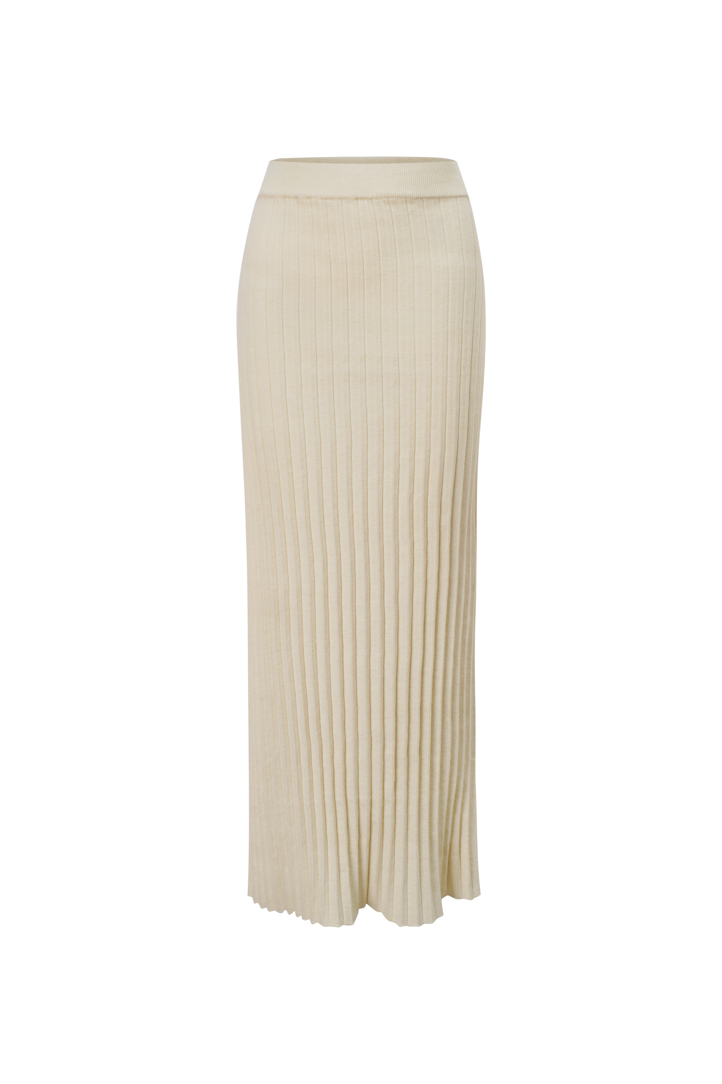Knit Ribbed Maxi Skirt-Ivory-0