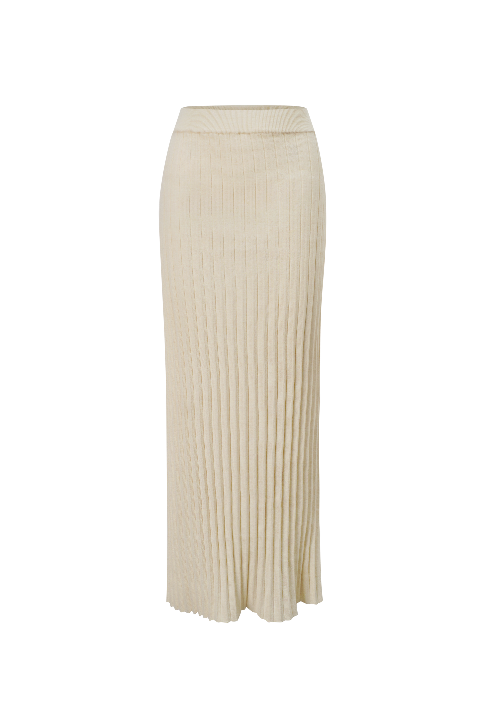 Knit Ribbed Maxi Skirt-Ivory-0