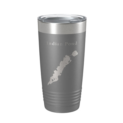 Indian Pond Tumbler Lake Map Travel Mug Insulated Laser Engraved Coffee Cup Maine 20 oz-16
