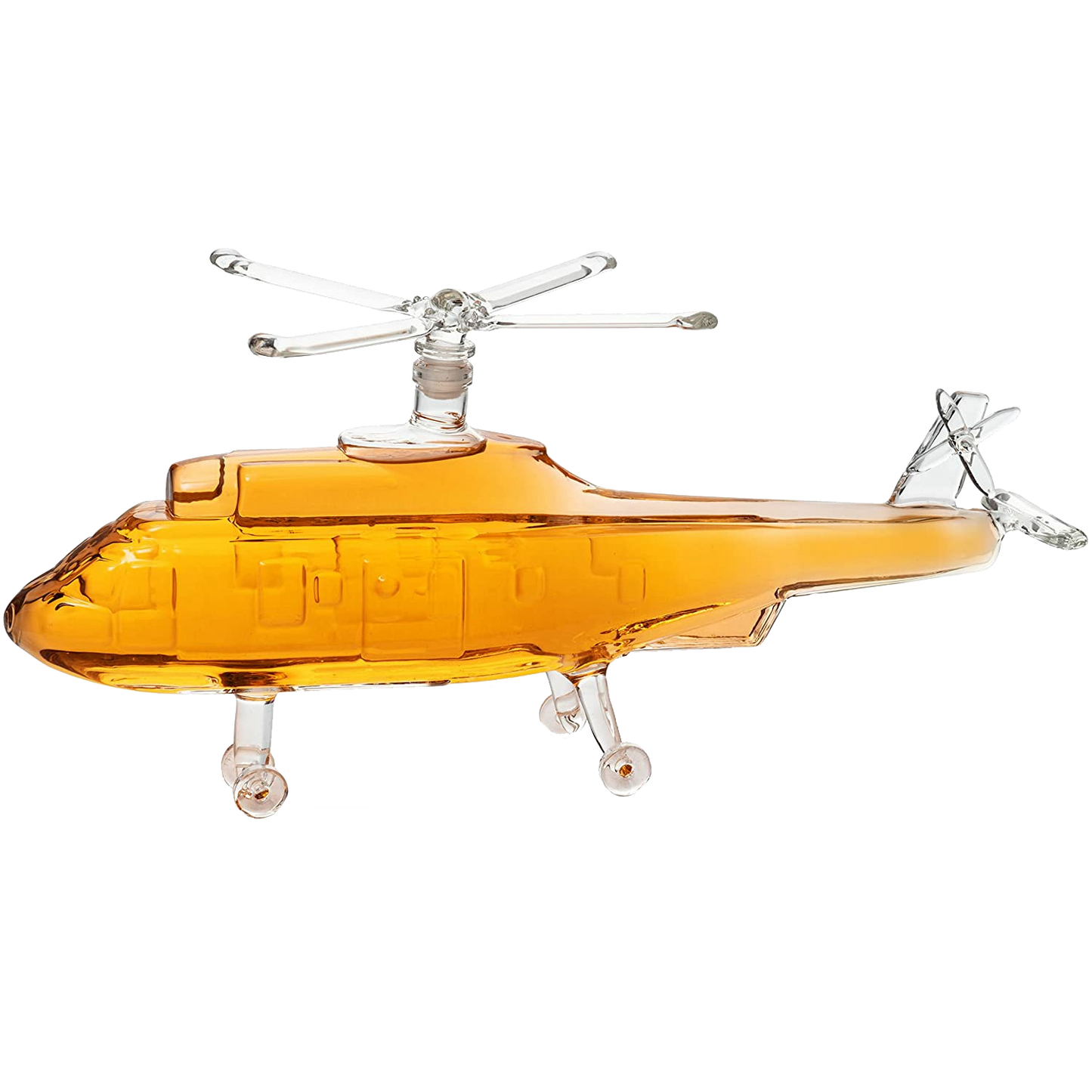 Helicopter Wine & Whiskey Decanter Black Hawk Chopper 8" x 16" The Wine Savant - Heli Gifts for Men - Glass Helicopter Figurine Gift, Bourbon and Scotch Decanter - Military Veteran Gifts - 750ml-0