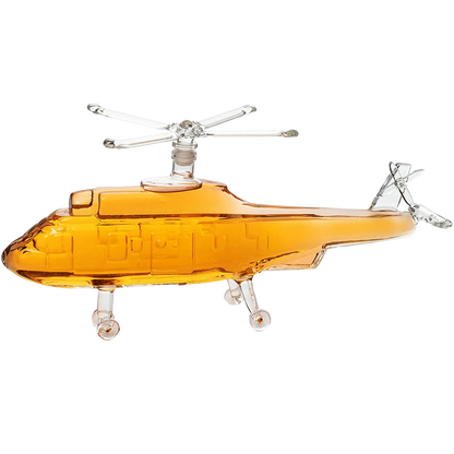 Helicopter Wine & Whiskey Decanter Black Hawk Chopper 8" x 16" The Wine Savant - Heli Gifts for Men - Glass Helicopter Figurine Gift, Bourbon and Scotch Decanter - Military Veteran Gifts - 750ml-0
