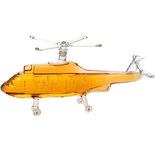 Helicopter Wine & Whiskey Decanter Black Hawk Chopper 8" x 16" The Wine Savant - Heli Gifts for Men - Glass Helicopter Figurine Gift, Bourbon and Scotch Decanter - Military Veteran Gifts - 750ml-0
