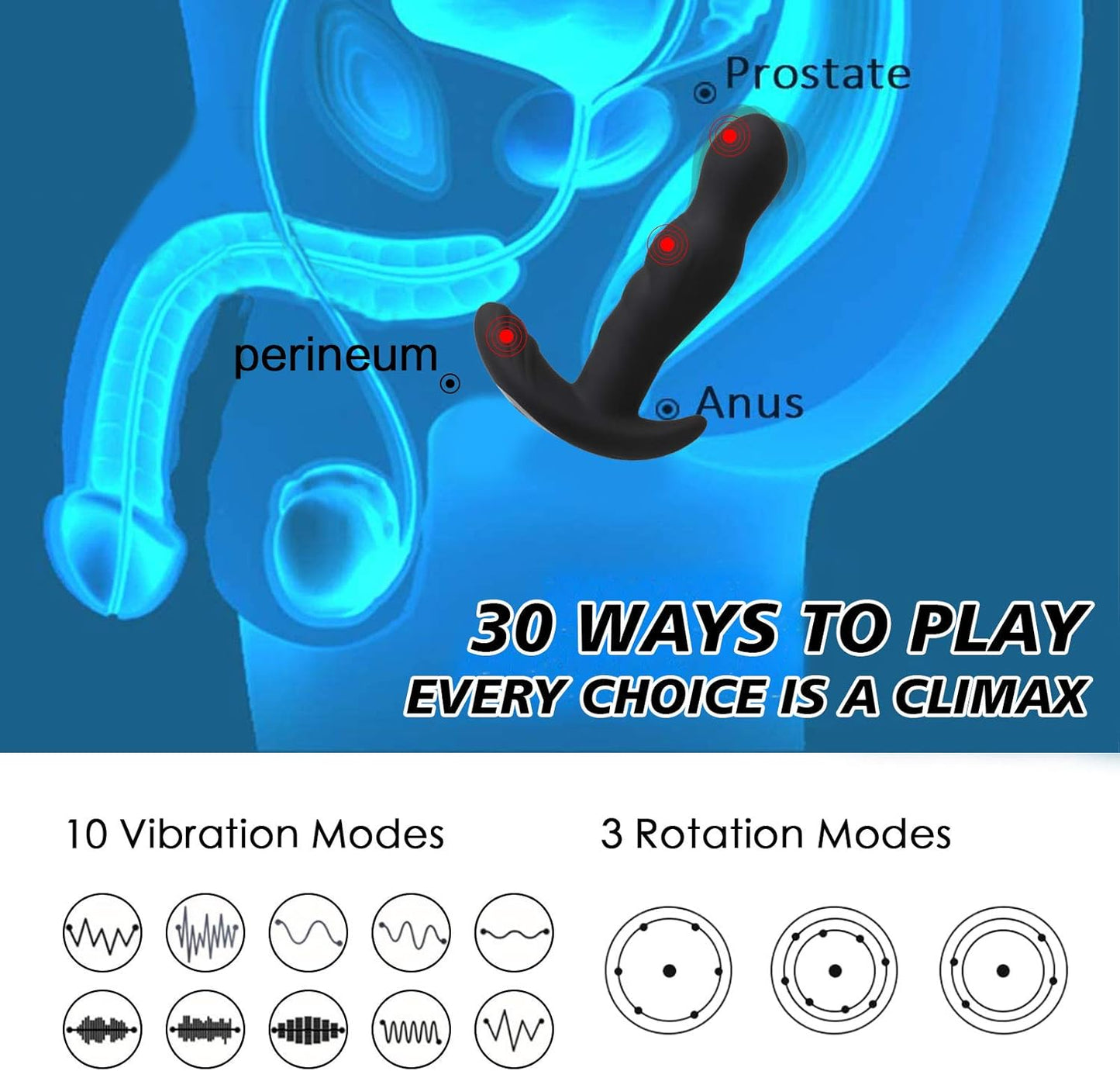 CraveSurge 360° Rotating Anal & Prostate Vibrator with 10 Vibrations-1
