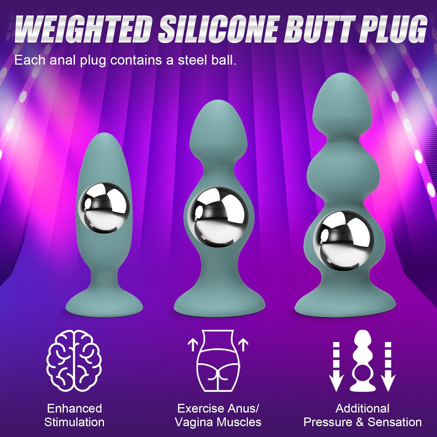 PhantomCharm Weighted Butt Plug Set-3