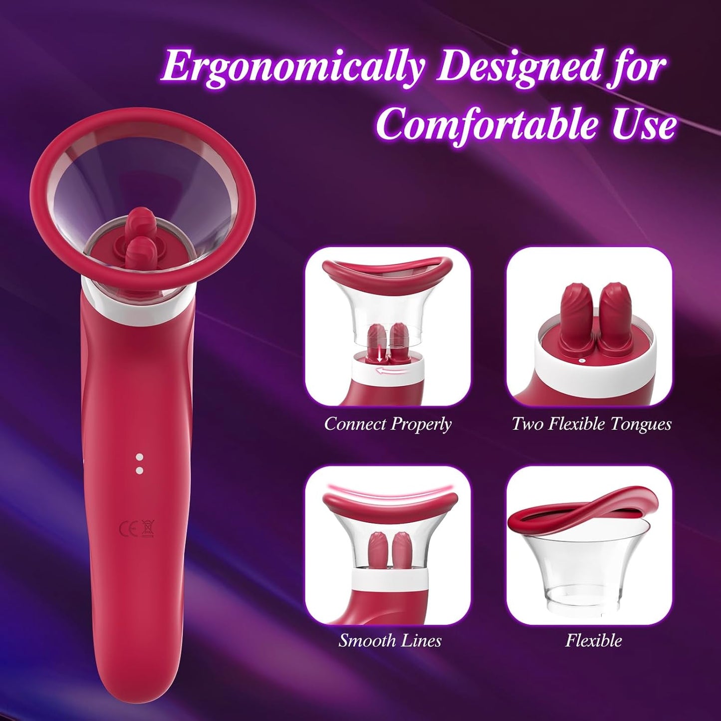BlissBound Dual Tongue Licking & Sucking Vibrator-4