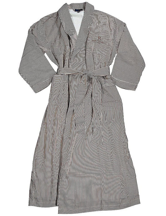 Majestic International - Mens Long Sleeve Striped Spa Robe-0