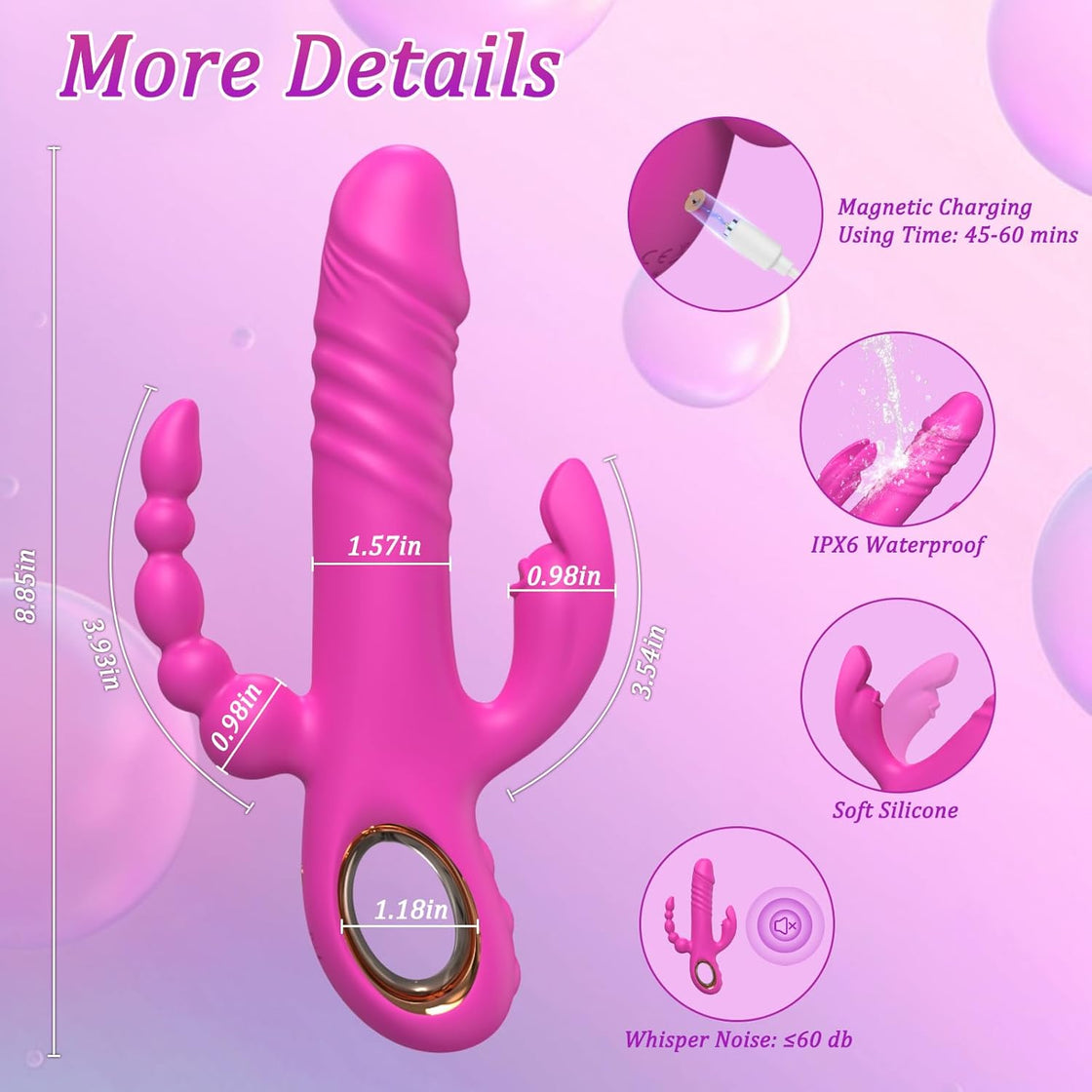 TripleThrob Thrusting Dildo Vibrator-1