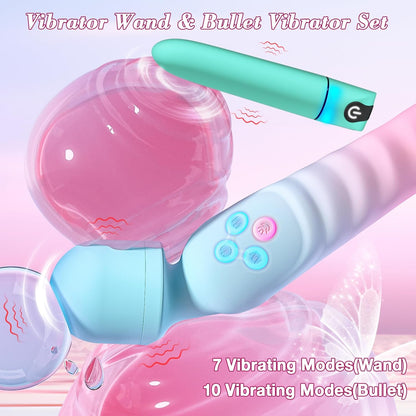 HeatTremor Clitoral Stimulator Wand & Bullet Vibrator Set-1