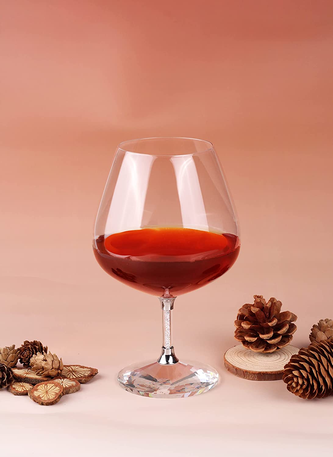 Diamond Brandy Snifters Whiskey Glasses Set of 2 - For Drinking Whiskey, Liquor, Bourbon, Perfect For Any Bar or Party 12oz Diamond Glasses by The Wine Savant --1