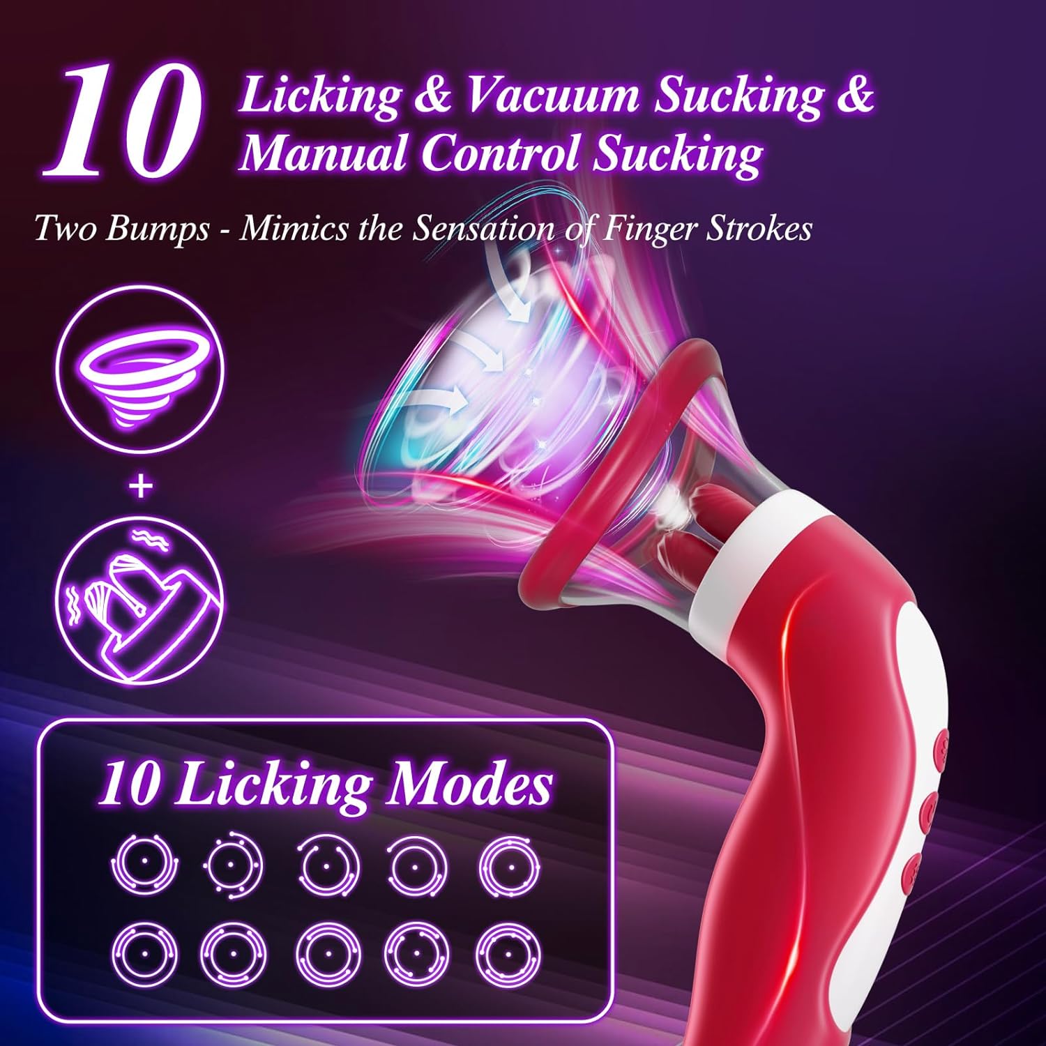 BlissBound Dual Tongue Licking & Sucking Vibrator-2