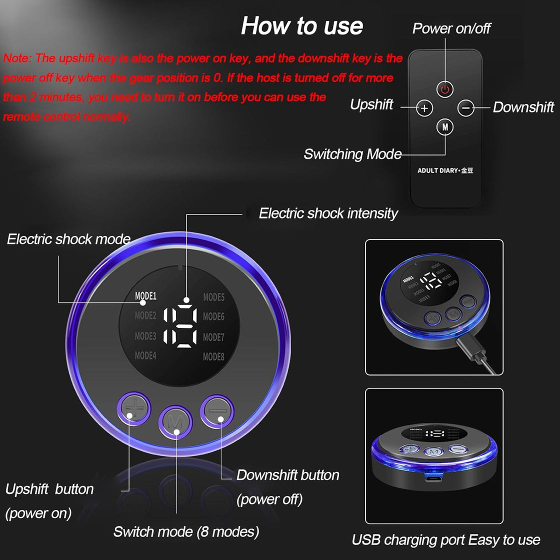 SereneGlow Electric Shock Silicone Anal Beads Plug-4