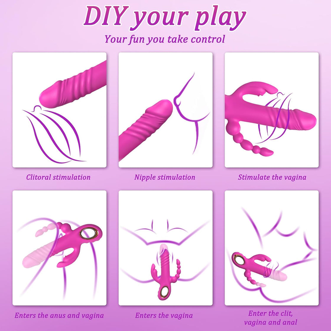 TripleThrob Thrusting Dildo Vibrator-4