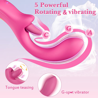 GildedAura Clitoral Licking Dildo Vibrator-1