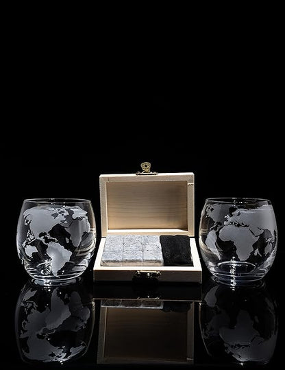 Gifts for Dad, Men Whiskey & Wine Decanter Globe World Set with Globe Glasses Anniversary Birthday House Warming for Liquor Scotch Bourbon Vodka, Gift for Him Husband, Gifts For Men Globe - 850ml-2