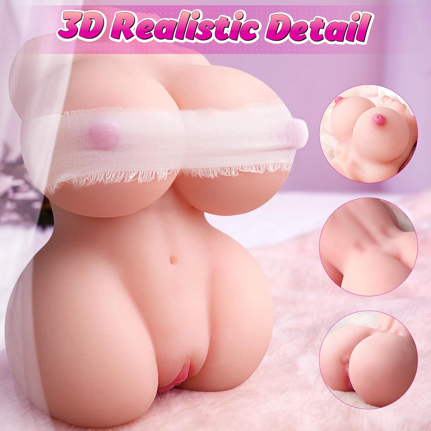 LumeAngel : Mini Sex Doll for Men | 1.8lb Pocket Pussy with Realistic Texture-3