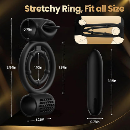 ApexBullet Dual Bullet Vibrator Penis Ring-1