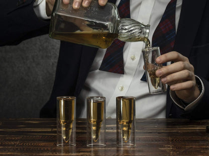 50 Caliber Shot Glasses Set - Set of 4 - Each holds 2 Ounces - Tactical Bullet Casings Shot Glasses by The Wine Savant-1