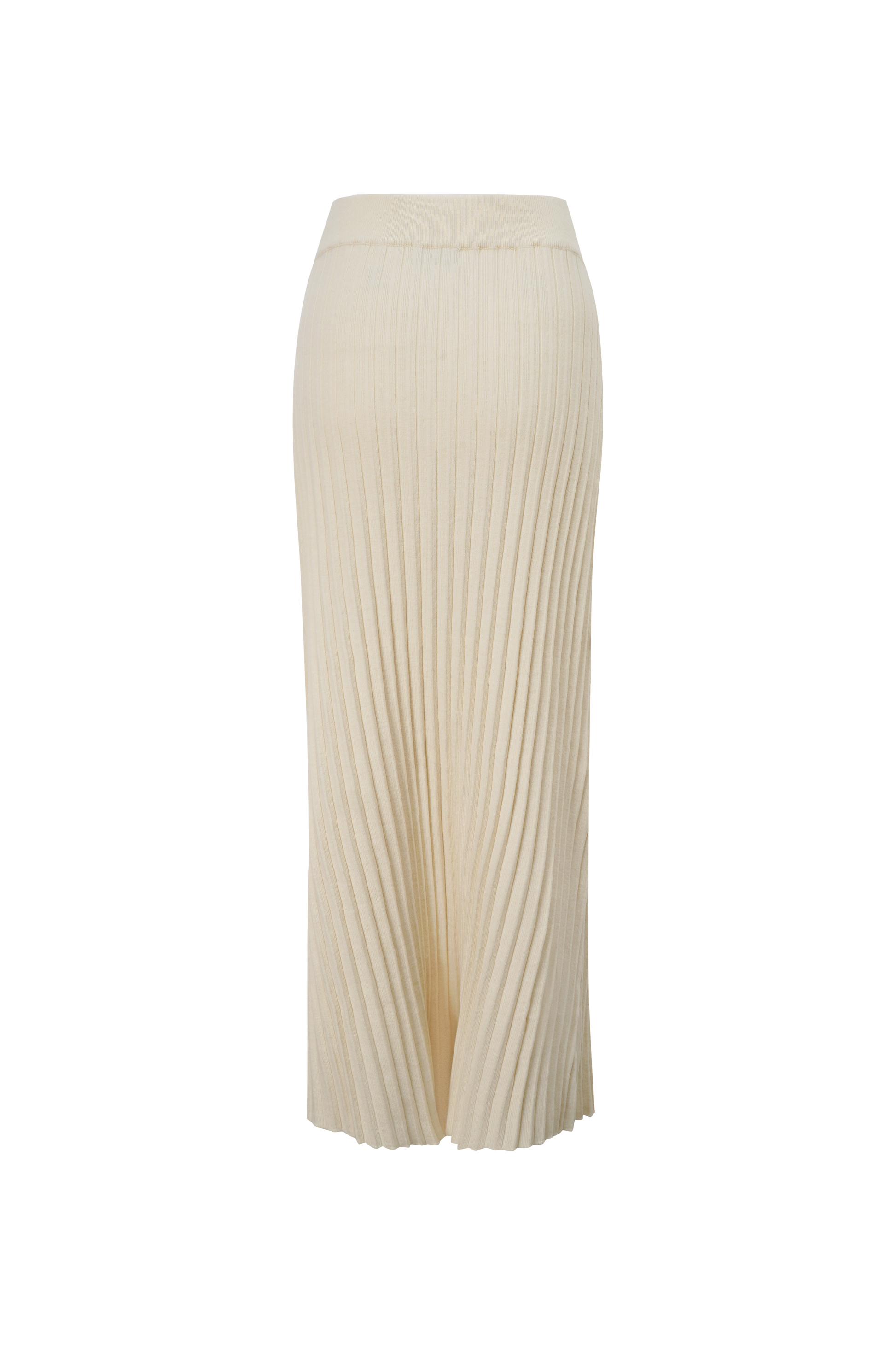 Knit Ribbed Maxi Skirt-Ivory-1