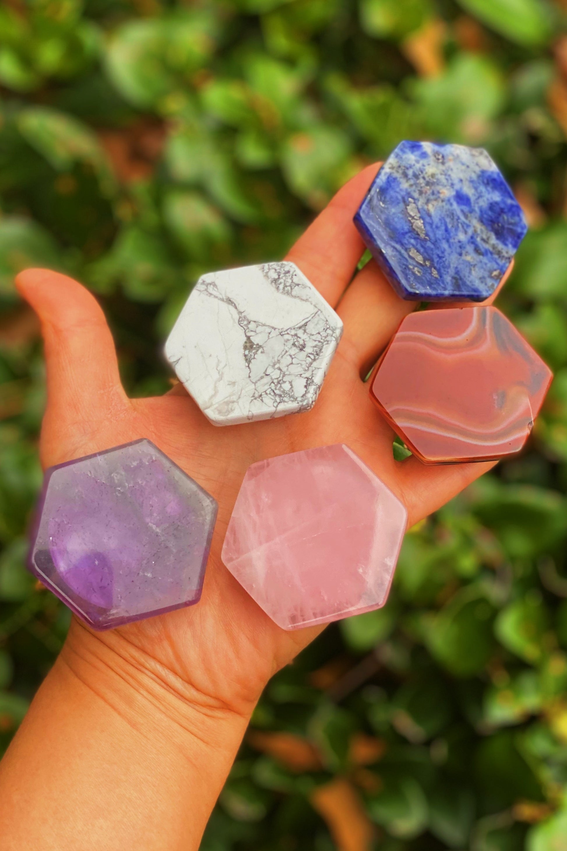 Hexagon Natural Stone Device Grip-1