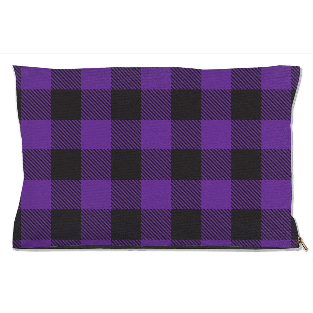 Buffalo Plaid Purple Dog Bed-0