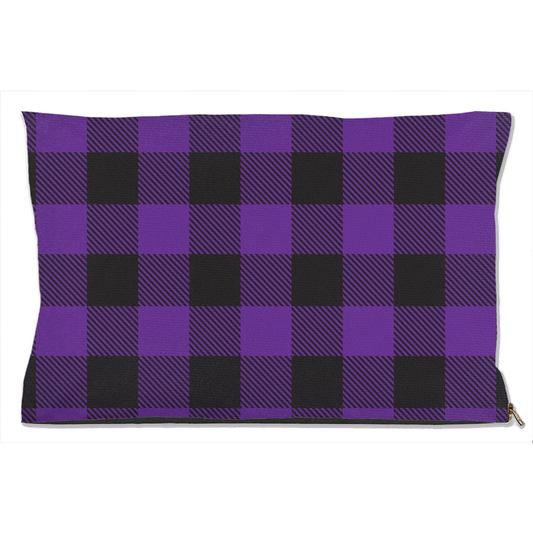 Buffalo Plaid Purple Dog Bed-0