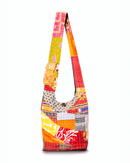 Kathmandu Collection Kantha Patchwork Hobo Bag-0