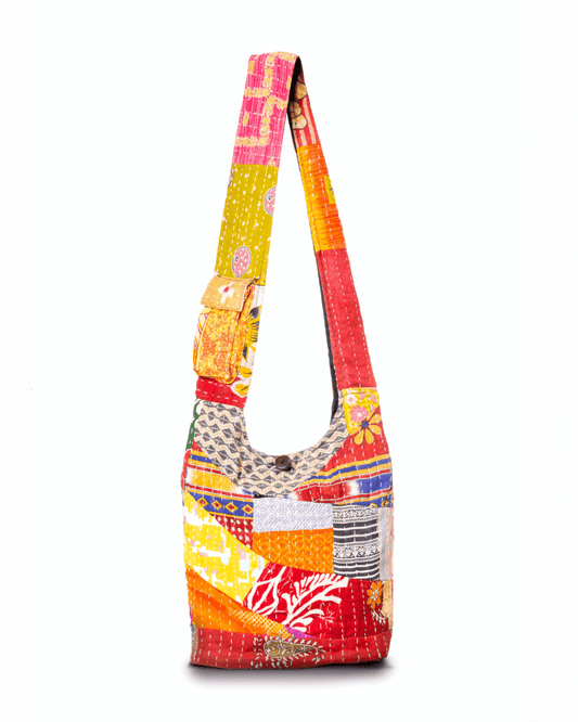 Kathmandu Collection Kantha Patchwork Hobo Bag-0