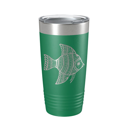 Fish Tumbler Zentangle Travel Mug Insulated Laser Engraved Coffee Cup 20 oz-9