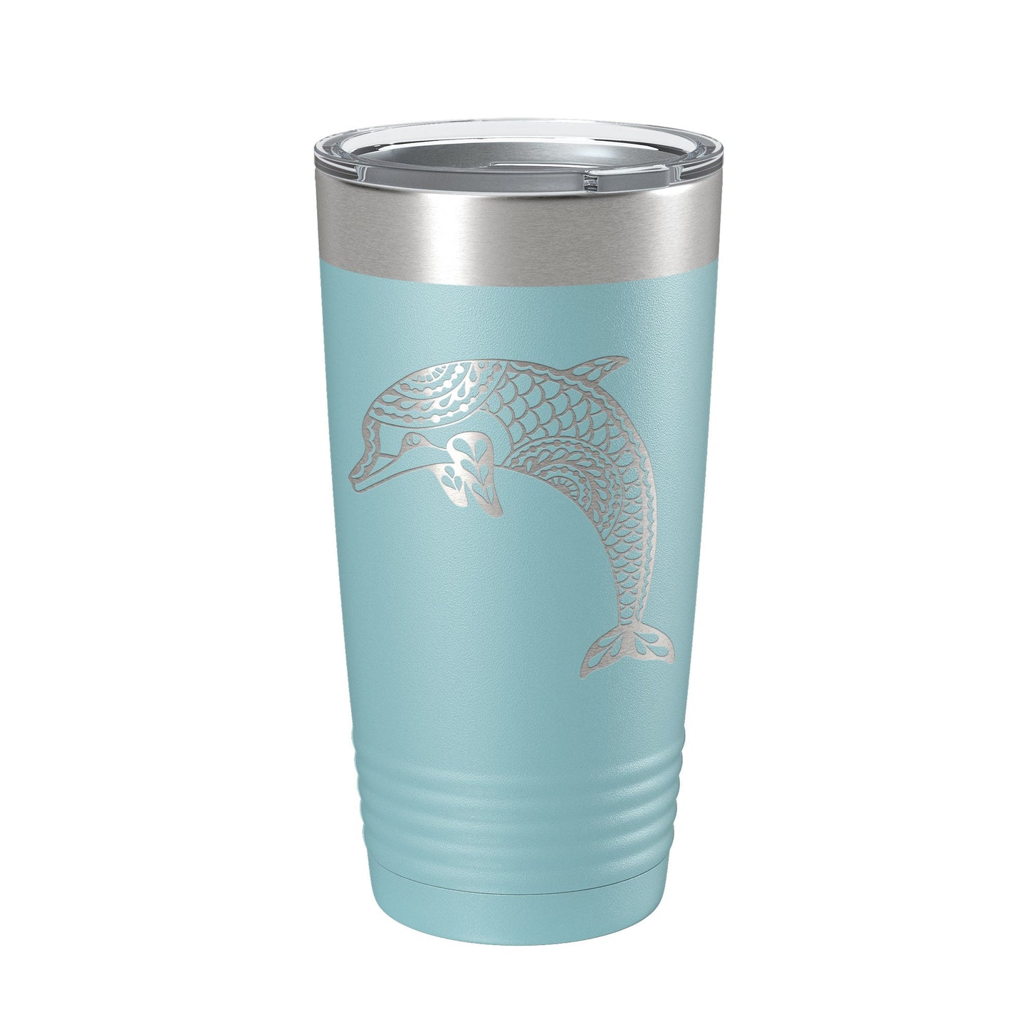Dolphin Tumbler Zentangle Travel Mug Insulated Laser Engraved Coffee Cup 20 oz-13