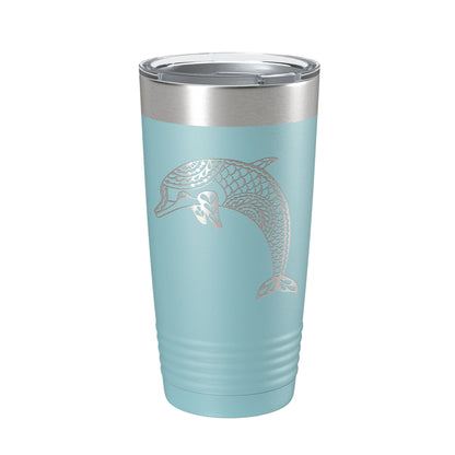 Dolphin Tumbler Zentangle Travel Mug Insulated Laser Engraved Coffee Cup 20 oz-13