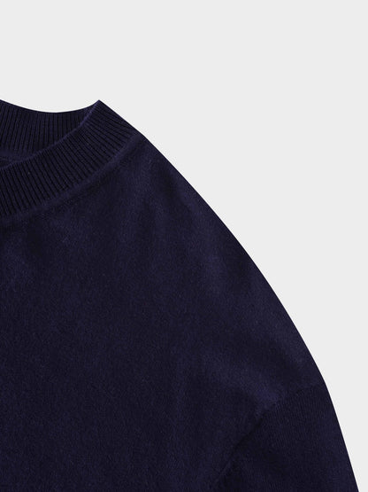 High V Lightweight Sweater-Navy-3