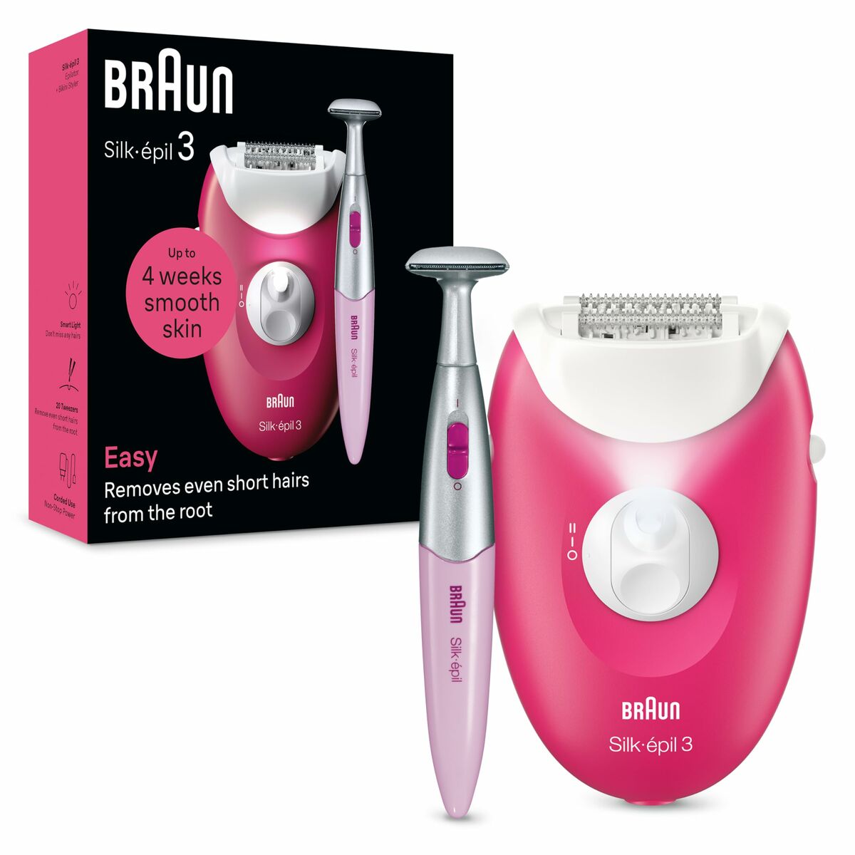 Electric Hair Remover Braun SE3-202 Fuchsia-17