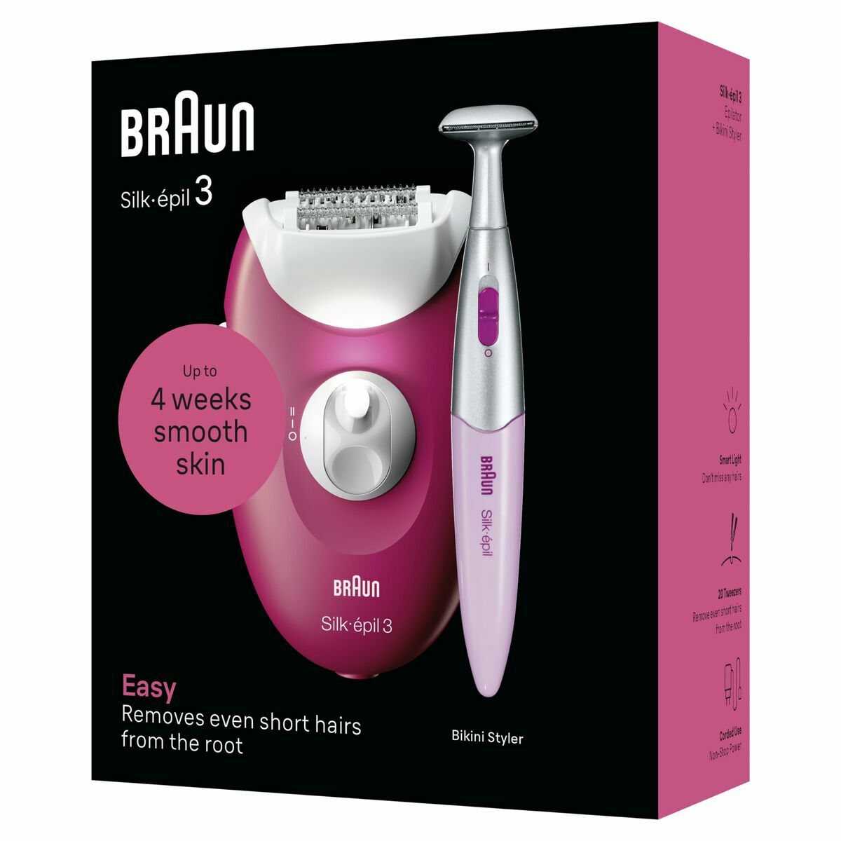 Electric Hair Remover Braun SE3-202 Fuchsia-9