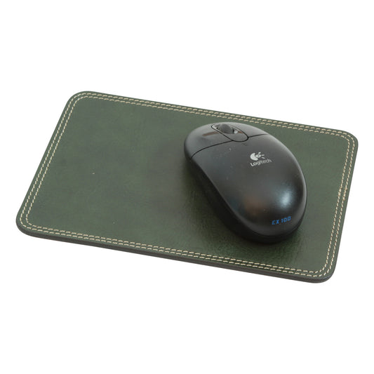 Leather mouse pad - green-0