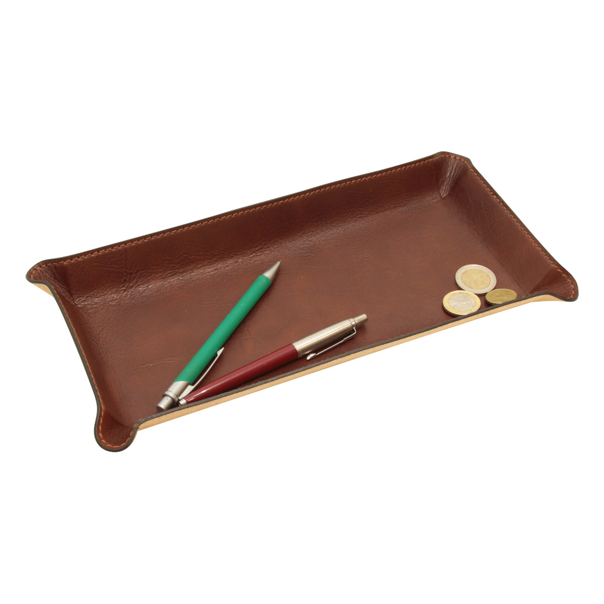 Leather Desk Tray - Brown-1