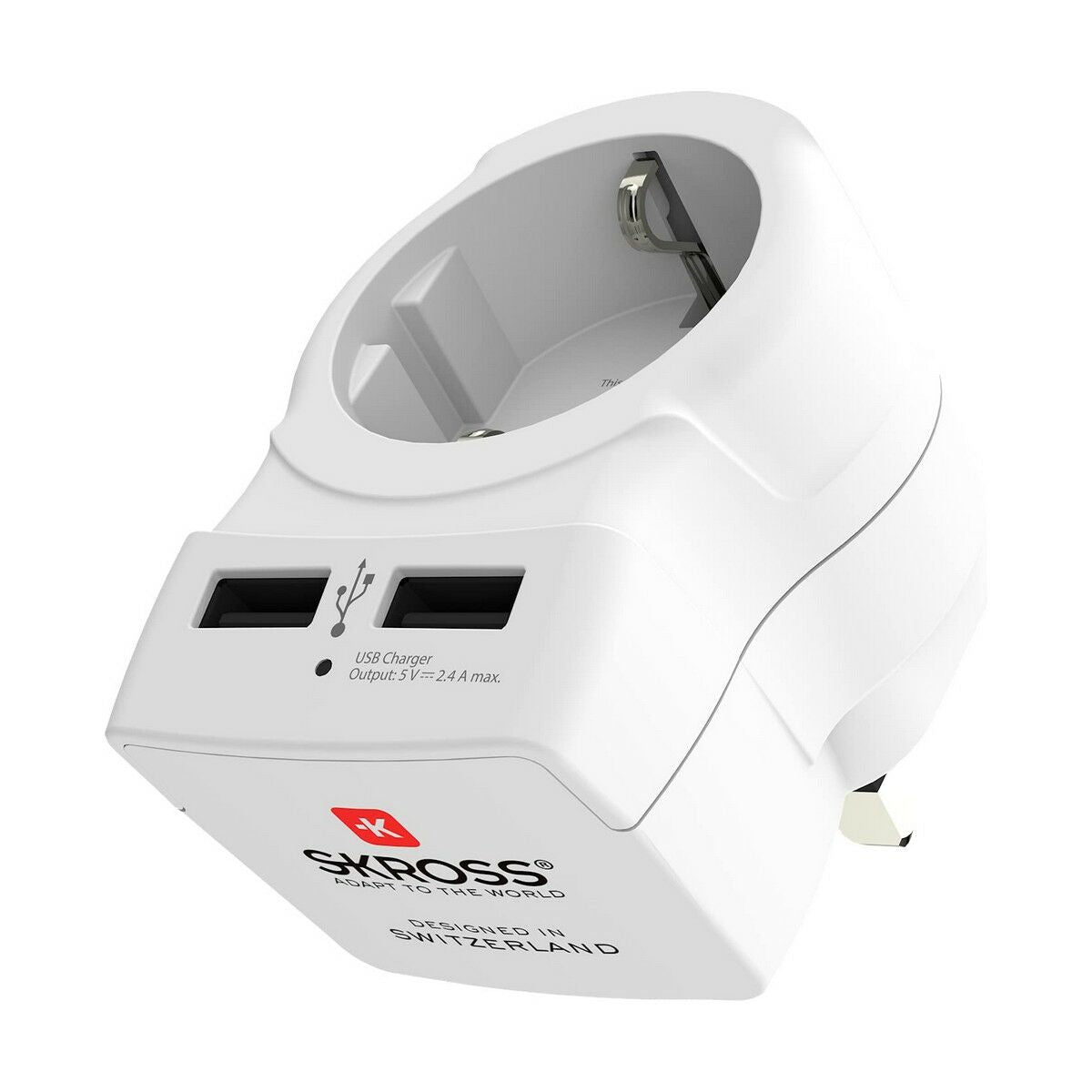 Current Adaptor Skross 1500280 USB x 2 European United Kingdom-3
