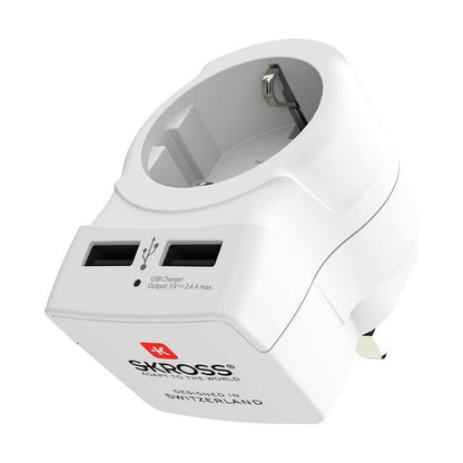 Current Adaptor Skross 1500280 USB x 2 European United Kingdom-3