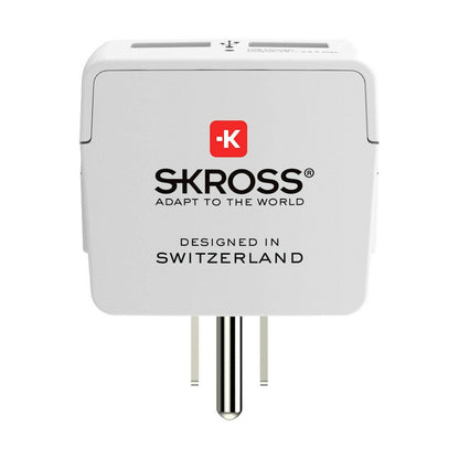 Current Adaptor Skross 1500281 USB x 2 European United States-1