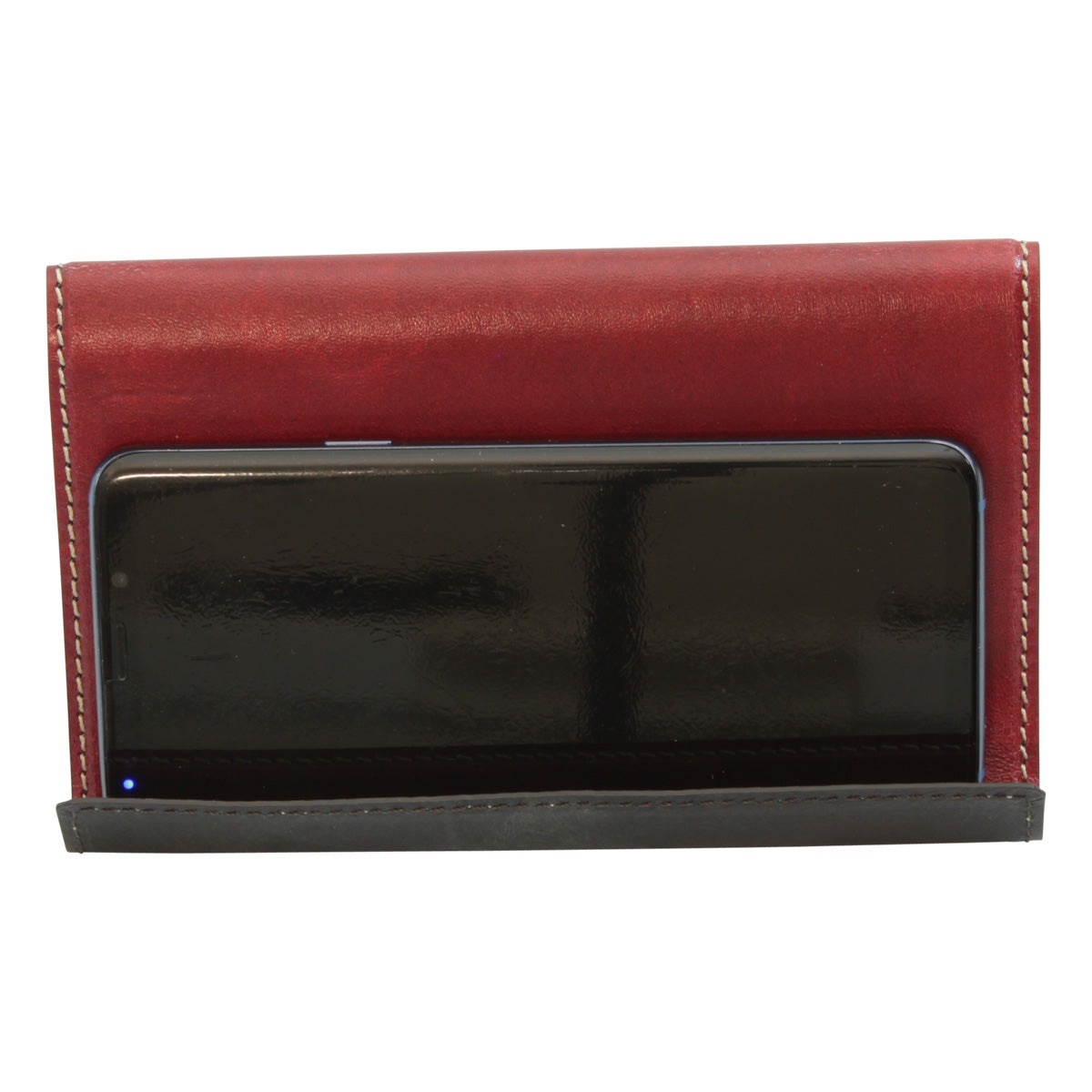 Leather ipad and iphone stand - red-1
