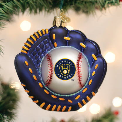 Brewers Baseball Mitt Ornament-0
