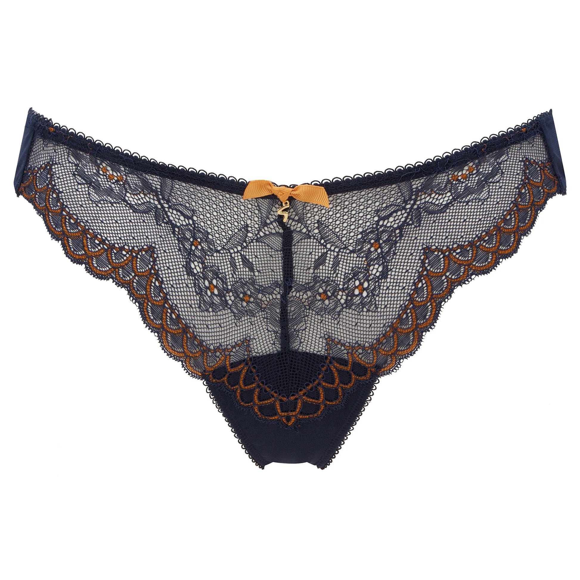 Gossard Superboost Lace Thong Panty Midnight Blue Gold-1
