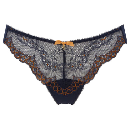Gossard Superboost Lace Thong Panty Midnight Blue Gold-1