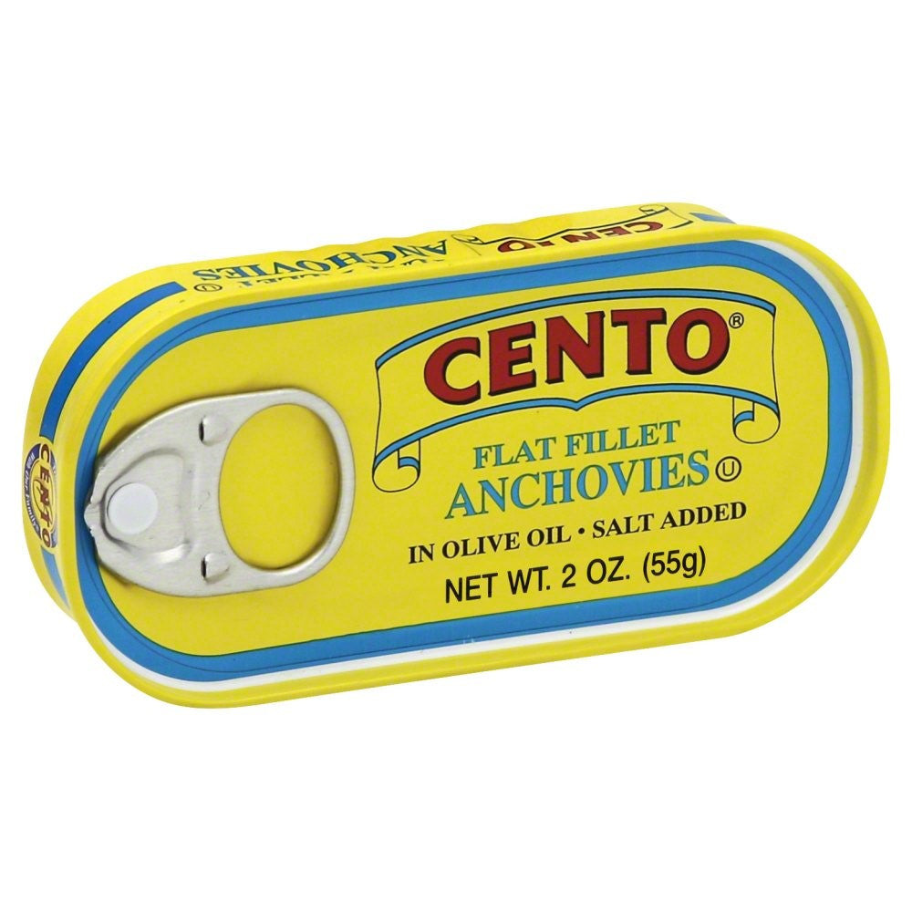 Cento Flat Fillets of Anchovies in Olive Oil (25x2 OZ)-0