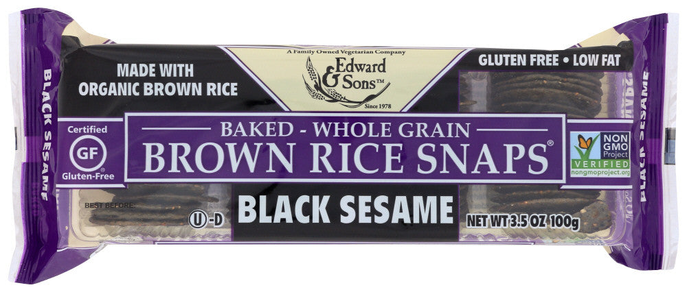 Edward & Sons Black Sesame Brown Rice Snaps (12x3.5 Oz)-0