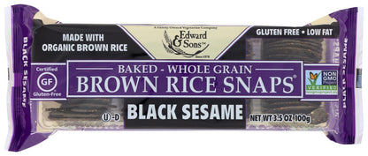 Edward & Sons Black Sesame Brown Rice Snaps (12x3.5 Oz)-0