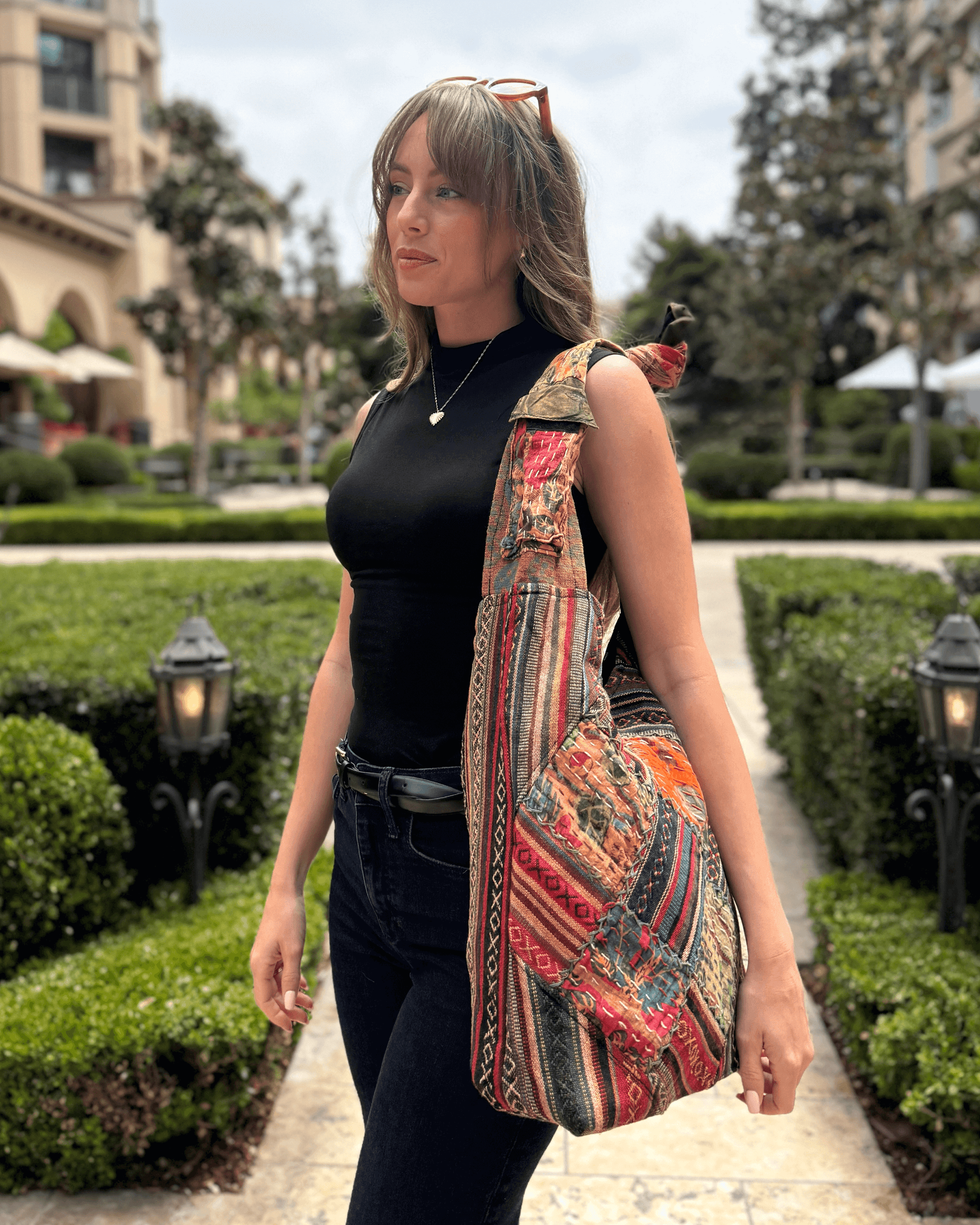 Kathmandu Collection Quilted Patchwork Hobo Bag-3